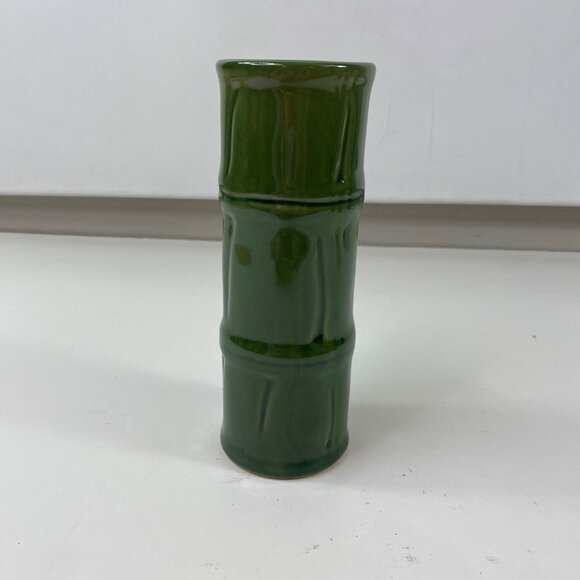 Libbey Ceramic Set 2 Tiki Tall Volcano Drip Bamboo Style Cocktail Tumbler Black - Picture 11 of 13